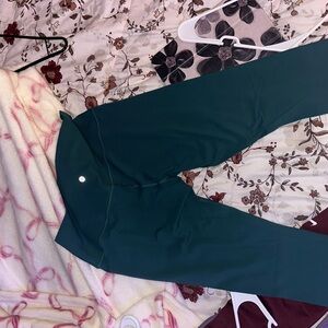 Lululemon Athletica Green Leggings Stretchy Slim Fit